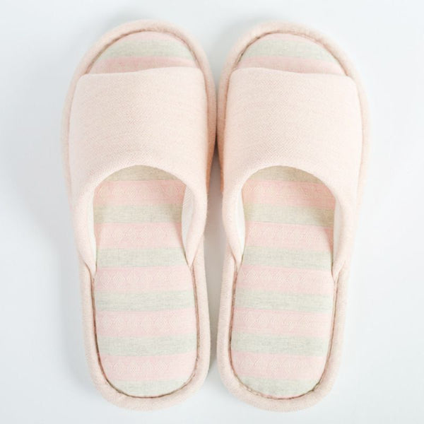 Fashion Good Quality Linen Fabric Men And Women Comfort Indoor Slippers Shoes