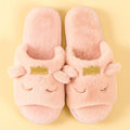 Cute Cartoon Animal Pattern Soft Plush Men And Women Peep-toe Slippers Shoes