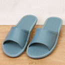 Good Quality Colored Leather Upper Antiskid TPR Sole Indoor Slippers Shoes