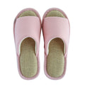 Fashion Good Quality Linen Fabric Solid Color Indoor Slippers Shoes
