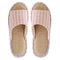 Classic Stripes Pattern Women Summer Soft Towelling Linen Indoor Slippers Shoes