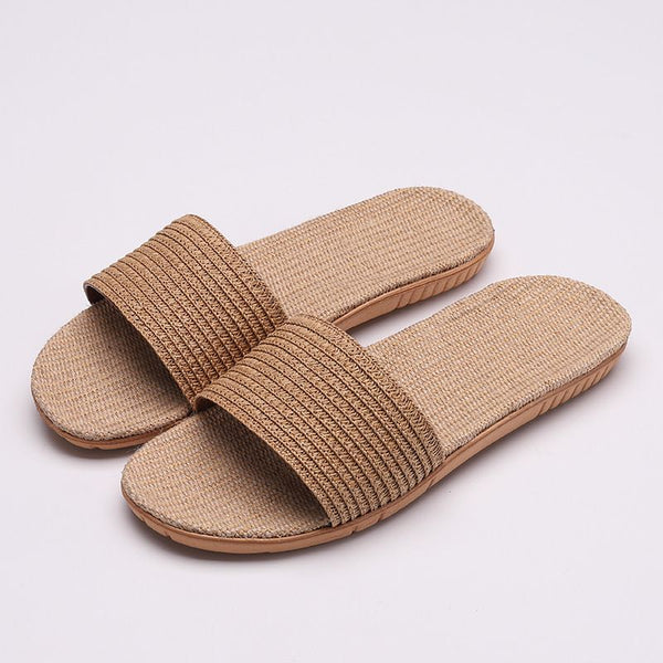 Fashion Handmade Candy Color Rattan Woven Linen Slippers Shoes
