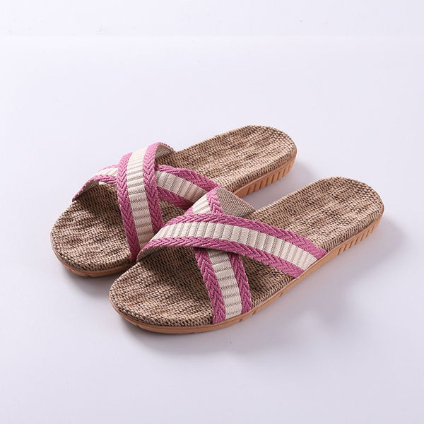 New Arrival Summer Handmade Rattan Woven EVA Sole Linen Shoes