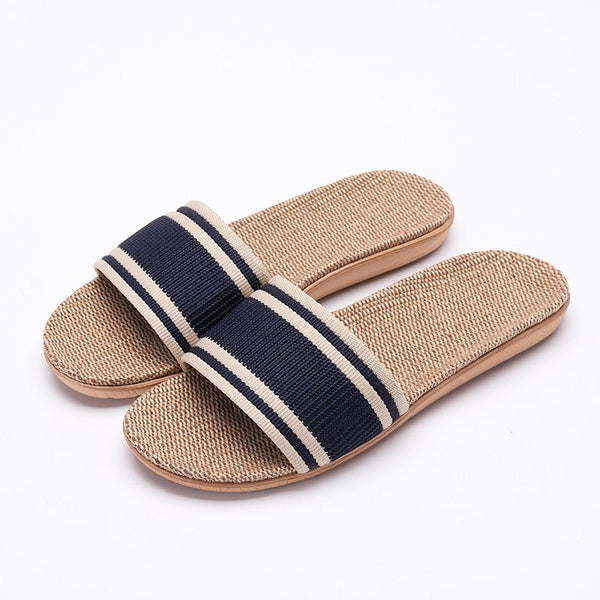 Fashion Stripes Pattern Men And Women Home Wear Anti Skid Slippers Shoes