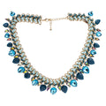 Fashion Multilayer Alloy Chain Colored Acrylic Crystal Necklace