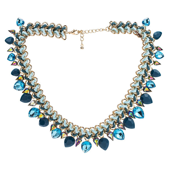 Fashion Multilayer Alloy Chain Colored Acrylic Crystal Necklace