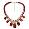 Exaggerated Geometric Square Shape Gemstone Necklace