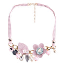 Exaggerated Women Plastic Flower Design Collar Necklace