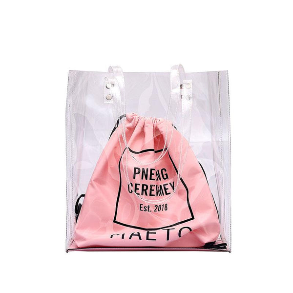 2pcs/set Fashion Candy Color Geometric Shape PVC Bag