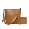 2pcs/set Classic Geometric Pattern Solid Color PU Shoulder Bag
