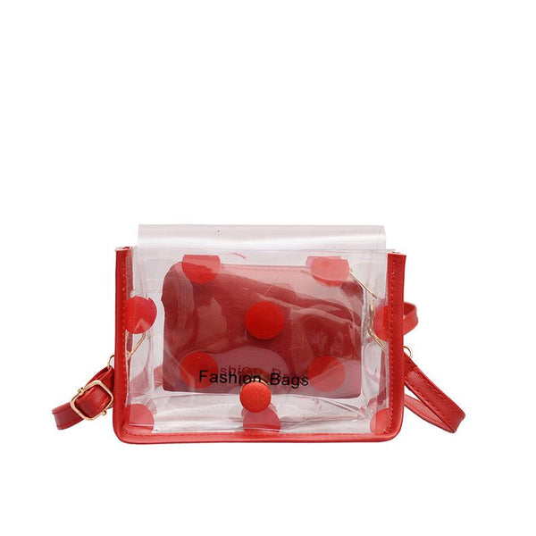 Creative 2pcs/set Fashion Transparent PVC Mini Bag