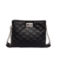 Classic Rhombus Pattern Solid Color Metal Chain Bag