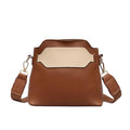 Women Geometric Irregular Shape Contrast PU Crossbody Bag
