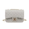 Chic Women Rhombus Design Solid Color Metal Chain Flap Bag