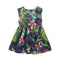 Girls Cotton Fresh Leaves Flower Printed Dress