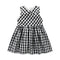 Cute Girls Cotton Plaid Printed Peter Pan Collar Dress