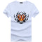 Men Cotton Tiger Printed Short Sleeves Tops