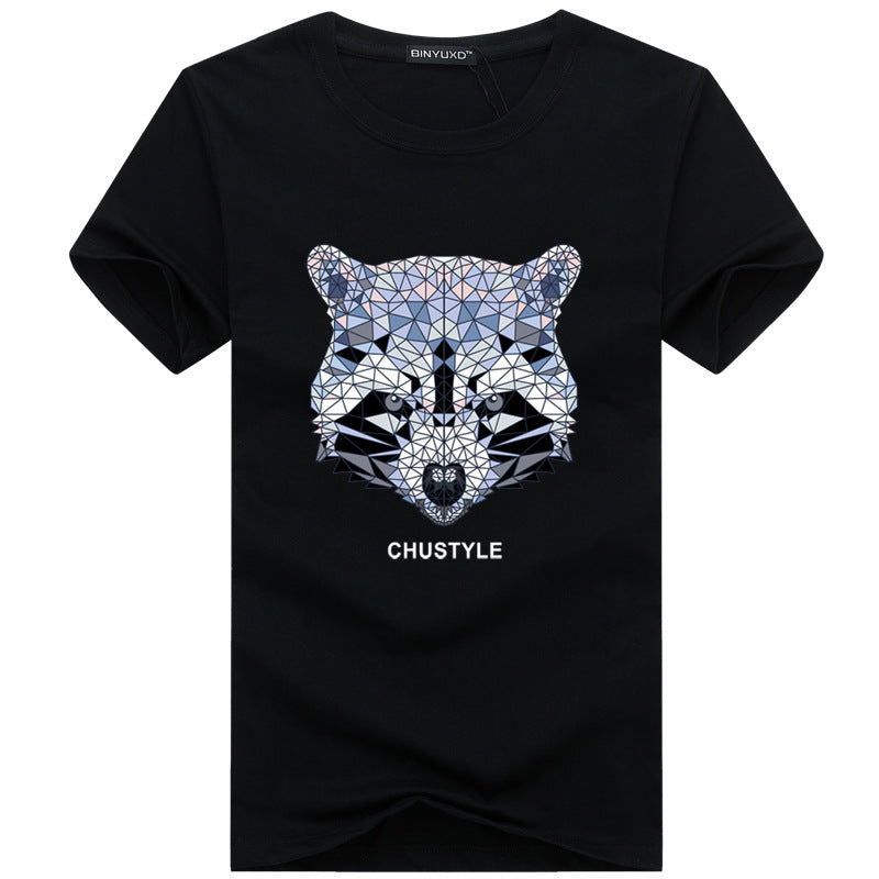 Men Cotton Fashion Bear Printed Tops
