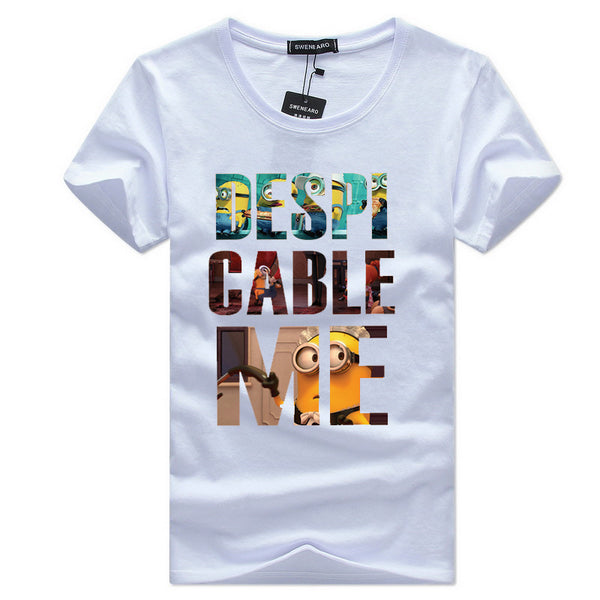Men Cotton Cute Letter Printed Tops