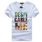 Men Cotton Cute Letter Printed Tops