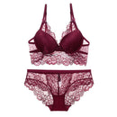 New Arrival Sexy Flower Pattern Lace Seamless Push-up Bra Set