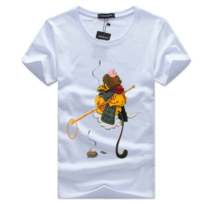 Men Cotton Funny Monkey Printed Tees