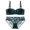 French Style Women Underwire Push-up Balconette Bra Brief Set