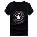 Men Cotton Star Letter Printed Tops