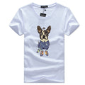 Men Cotton Cartoon Dog Printed T-shirts