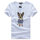 Men Cotton Cartoon Dog Printed T-shirts