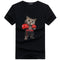Men Cotton Cute Boxing Cat Printed Tees