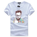 Men Cotton Lonely Man Printed Short Sleeves Tops