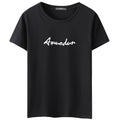 Men Cotton Letter Printed Casual Tees