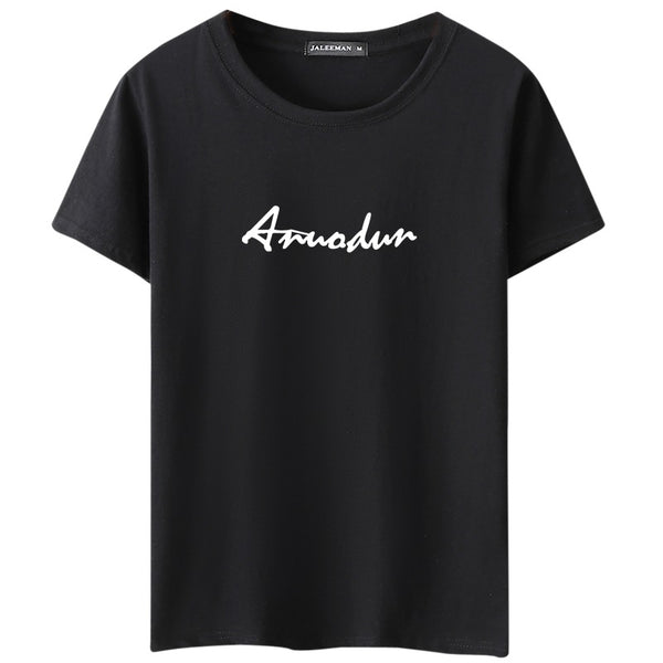 Men Cotton Letter Printed Casual Tees