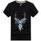 Men Cotton Lucky Deer Printed Casual Tees