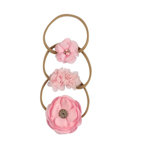 3 Pcs Set Babt Flower Design Thin Hair Accessory