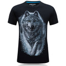 Men Fashion Wolf 3D Printed Short Sleeves T-shirt