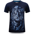 Men Lifelike Tiger 3D Printed Short Sleeves Tops