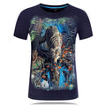 Men Cotton Woft 3D Print Slim Fit Tops