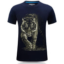 Men Cotton Tiger Printed Casual T-shirt