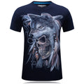 Men Cotton Wolf 3D Printed Tops