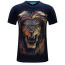 Men Cotton Lion 3D Printed Large Size Tops