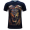 Men Cotton Lion 3D Printed Large Size Tops