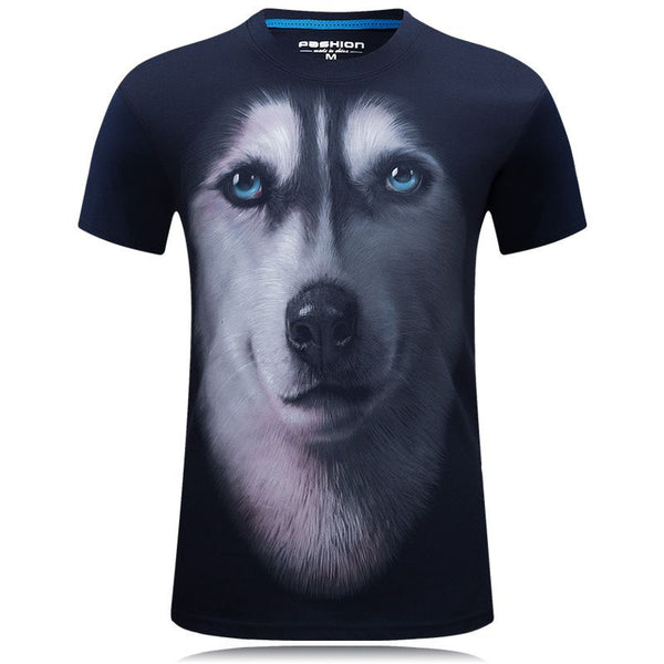 Men Cotton Animals 3D Printed Large Size T-shirt