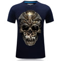 Men Cotton Skull 3D Printed Casual Tops