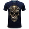 Men Cotton Skull 3D Printed Casual Tops