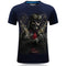 Men Cotton Skull And Gun 3D Printed Short Sleeves Tops