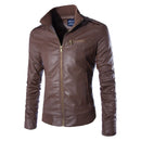 Men 3 Color Casual PU Leather Jacket