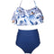 2 Pcs Matching Family Outfits Flower Print Halterneck Swimsuit