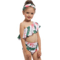2 Pcs Mom And Daughter Off-Shoulder Leaves Printed Swimsuit
